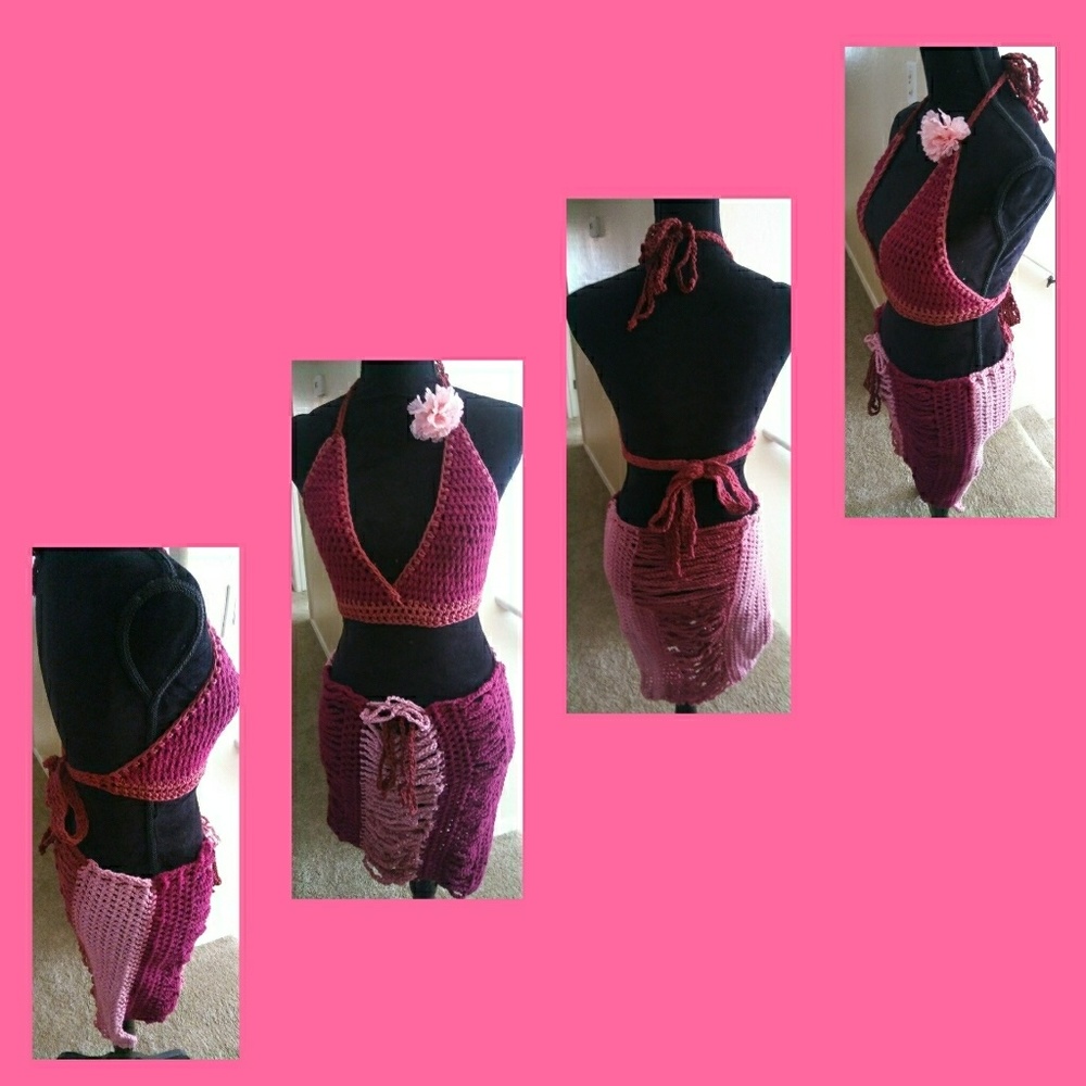 Distressed pool cover skirt & bikini top "Closet Liquidation Sale"
